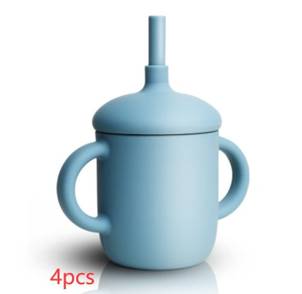 New Design Baby Feeding Cup Straw Water Bottle Sippy Cup Silicone Baby Learning Drinkware Child Leak Proof Cup Kids Supplies