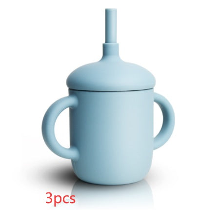 New Design Baby Feeding Cup Straw Water Bottle Sippy Cup Silicone Baby Learning Drinkware Child Leak Proof Cup Kids Supplies